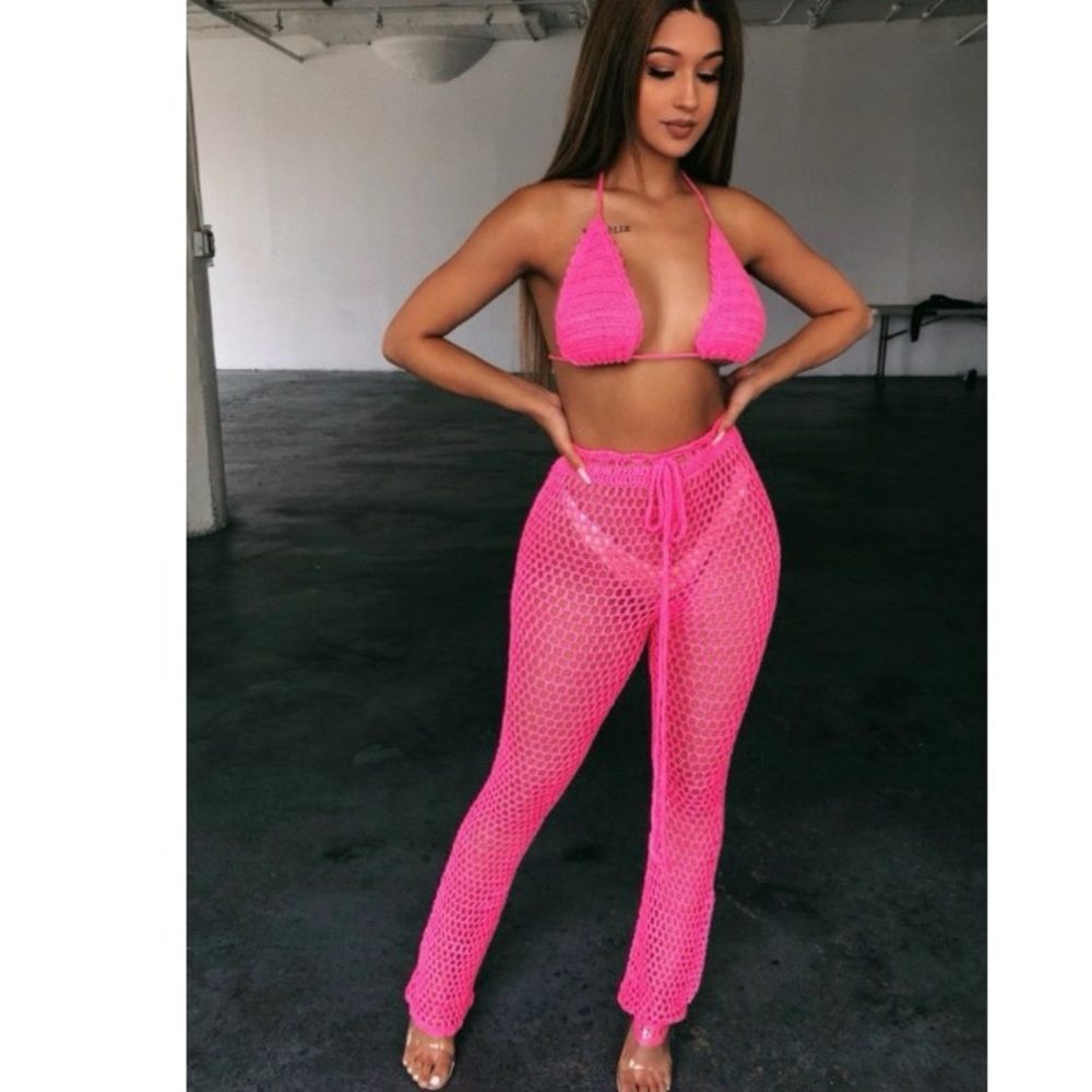 NWT Neon Pink Knit Set